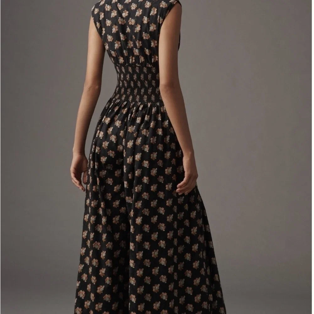 Anthropologie Black Floral Jumpsuit - Picture 2 of 3